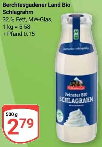 Globus Berchtesgadener Land Bio Schlagrahm Angebot