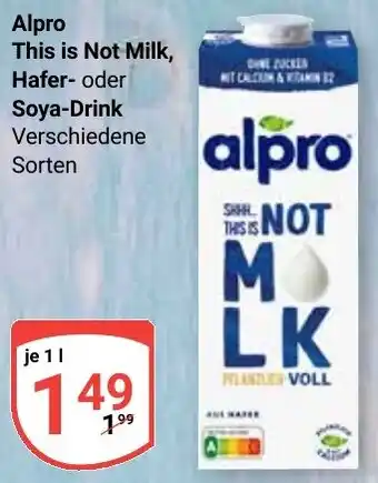 Globus Alpro This is Not Milk, Hafer- oder Soya Drink Angebot