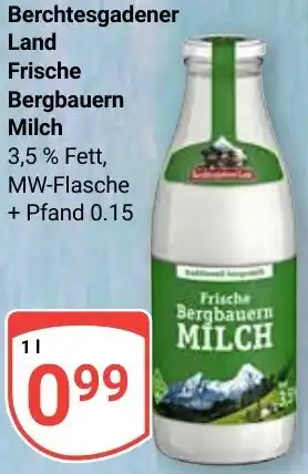 Globus Berchtesgadener Land Frische Bergbauern Milch Angebot