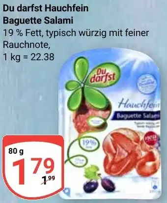 Globus Du darfst Hauchfein Baguette Salami Angebot