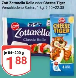 Globus Zott Zottarella Rolle oder Cheese Tiger Angebot