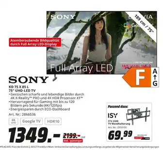 MediaMarkt Sony kd 75 x 85 l 75 uhd-led tv Angebot