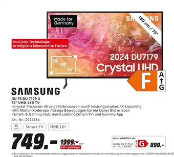 MediaMarkt Samsung gu 75 du 7179 u 75 uhd-led tv Angebot