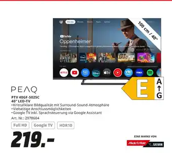 MediaMarkt Peaq ptv 40gf-5025c 40 led-tv Angebot