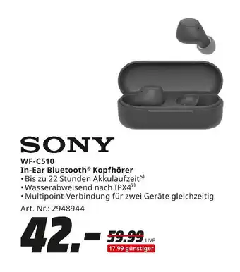 MediaMarkt Sony wf-c510 in-ear bluetooth kopfhörer Angebot