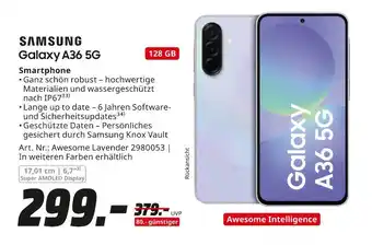MediaMarkt Samsung galaxy a36 5g smartphone Angebot