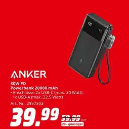 MediaMarkt Anker 30w pd powerbank 20000 mah Angebot