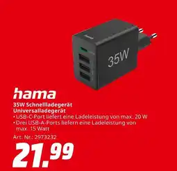MediaMarkt Hama 35w schnellladegerät universalladegerät Angebot