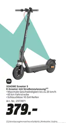MediaMarkt Xiaomi scooter 5 e-scooter mit straßenzulassung Angebot
