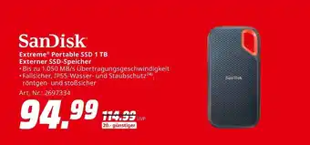 MediaMarkt Sandisk extreme portable ssd 1 tb Angebot