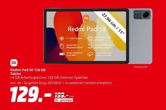 MediaMarkt Xiaomi redmi pad se 128 gb tablet Angebot