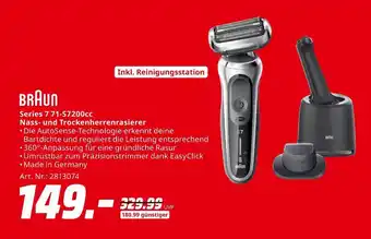 MediaMarkt Braun series 7 71-s7200cc nass- und trockenherrenrasierer Angebot