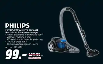 MediaMarkt Philips fc 9331/09 power pro compact beutelloser bodenstaubsauger Angebot