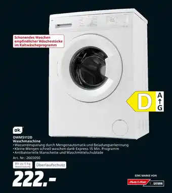 MediaMarkt Ok. owm5112d waschmaschine Angebot