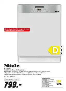 MediaMarkt Miele g 5110 sci geschirrspüler, teilintegrierbar Angebot