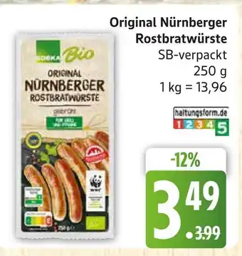 Marktkauf Edeka bio original nürnberger rostbratwürste Angebot