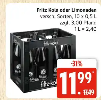 Marktkauf Fritz kola fritz kola oder limonaden Angebot