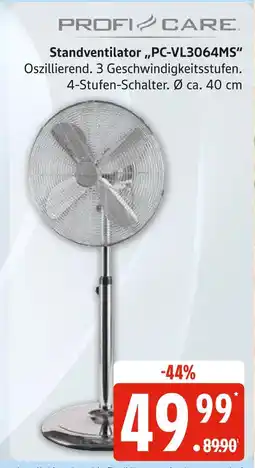 Marktkauf Profi care standventilator „pc-vl3064ms“ Angebot
