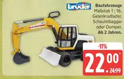 Marktkauf Bruder gelenkradlader, schaufelbagger oder dumper Angebot