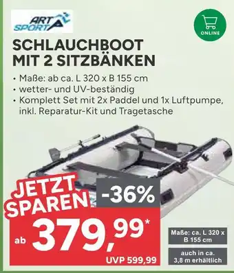 Marktkauf Arta sport schlauchboot mit 2 sitzbänken Angebot