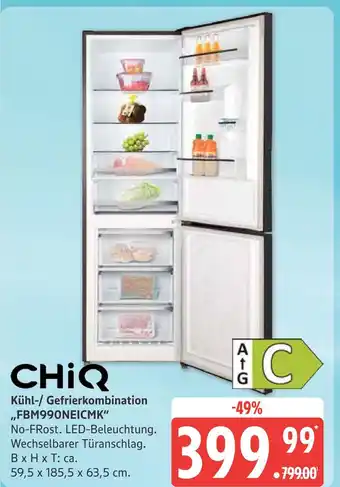 Marktkauf Chiq kühl-/ gefrierkombination „fbm990neicmk“ Angebot
