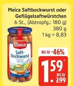 Edeka Meica saftbockwurst oder geflügelsaftwürstchen Angebot