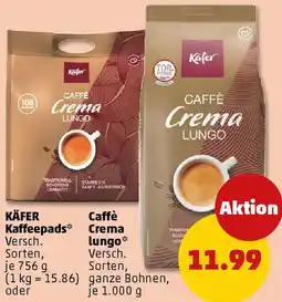 PENNY KÄFER Kaffeepads oder Caffè Crema lungo Angebot
