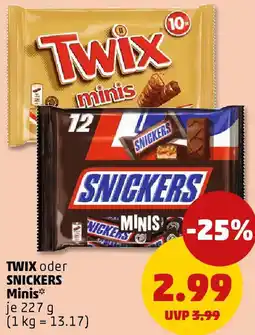 PENNY TWIX oder SNICKERS Minis Angebot