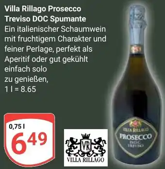 Globus Villa Rillago Prosecco Treviso DOC Spumante Angebot