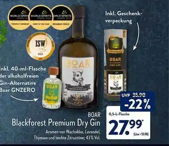 Aldi Nord Boar Blackforest Premium Dry Gin Angebot