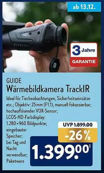 Aldi Nord Guide Wärmebildkamera TrackIR Angebot