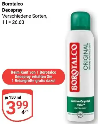 Globus Borotalco Deospray Angebot