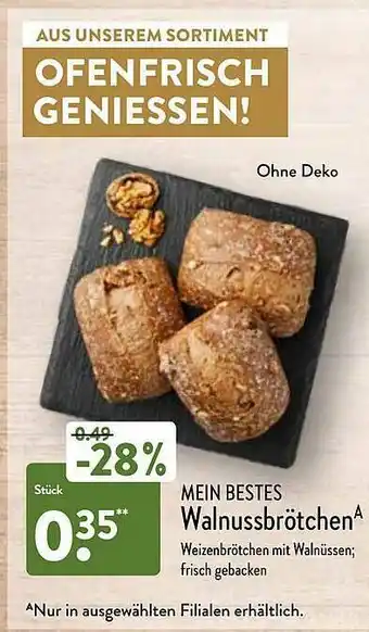 Aldi Nord Walnussbrötchen Angebot