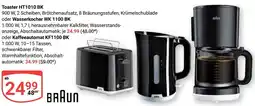 Globus BRAUN Toaster HT1010 BK oder Wasserkocher WK 1100 BK Angebot