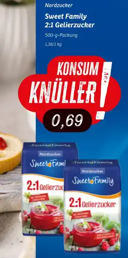 KONSUM Nordzucker Sweet Family 2:1 Gelierzucker Angebot