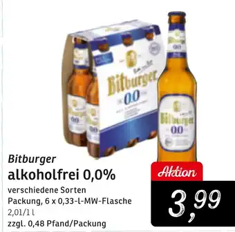 KONSUM Bitburger alkoholfrei 0,0% Angebot