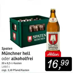 KONSUM Spaten Münchner hell oder alkoholfrei Angebot