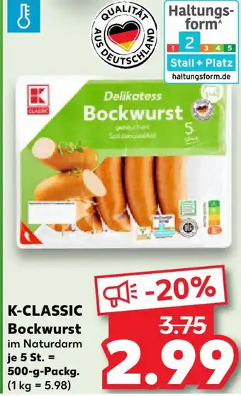 Kaufland K-CLASSIC Bockwurst Angebot