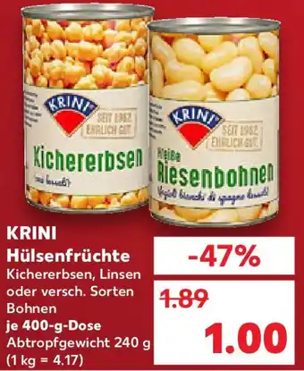 Kaufland KRINI Hülsenfrüchte Angebot