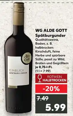 Kaufland WG ALDE GOTT Spätburgunder Angebot