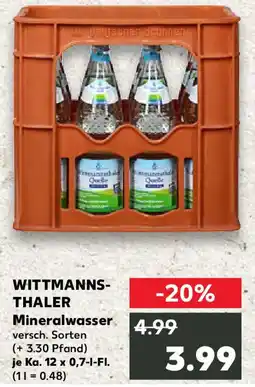 Kaufland WITTMANNS- THALER Mineralwasser Angebot