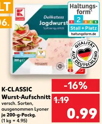 Kaufland K-CLASSIC Wurst-Aufschnitt Angebot