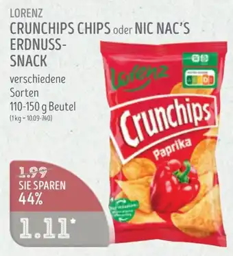 Edeka Struve LORENZ CRUNCHIPS CHIPS oder NIC NAC'S ERDNUSSSNACK Angebot