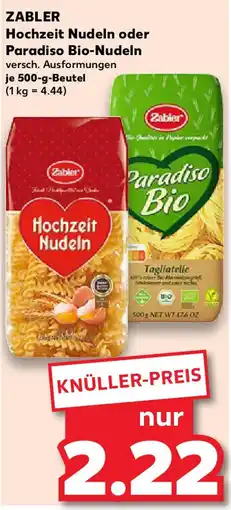 Kaufland ZABLER Hochzeit Nudeln oder Paradiso Bio-Nudeln Angebot