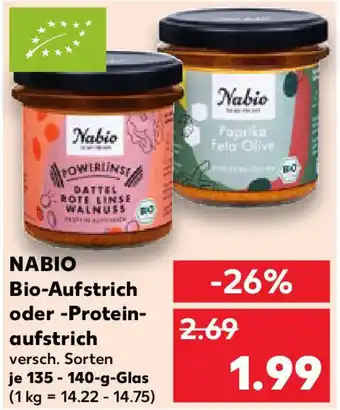 Kaufland NABIO Bio-Aufstrich oder -Protein- aufstrich Angebot