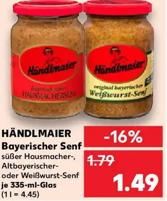 Kaufland HÄNDLMAIER Bayerischer Senf Angebot