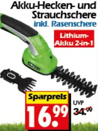 Wreesmann Akku-Hecken- und Trampolin Strauchschere Angebot