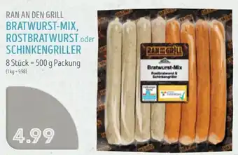 Edeka Struve RAN AN DEN GRILL BRATWURST-MIX, ROSTBRATWURST oder SCHINKENGRILLER Angebot
