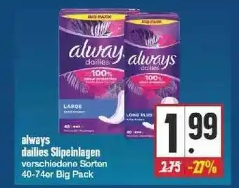 Edeka Always Dailies Slipeinlagen Angebot