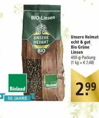 Marktkauf Unsere Heimat Bio Grüne Linsen Angebot